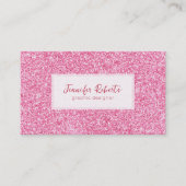 ピンクガーリーのグラムグリッターのスパークル付きテクスチャ 名刺 (正面)
