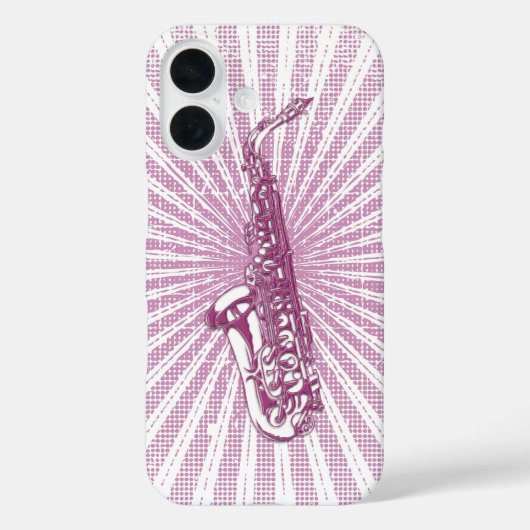 ピンクガーリーのサグランジクソフォン Case-Mate iPhoneケース (裏面)