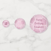 ピンクガーリーのサッカー誕生日パーティー コンフェッティ (正面)