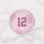 ピンクガーリーのサッカー誕生日パーティー コンフェッティ (スモール正面)