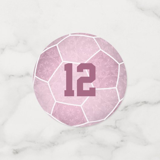 ピンクガーリーのサッカー誕生日パーティー コンフェッティ (スモール正面)