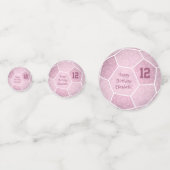 ピンクガーリーのサッカー誕生日パーティー コンフェッティ (正面)