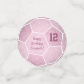 ピンクガーリーのサッカー誕生日パーティー コンフェッティ (スモール正面)