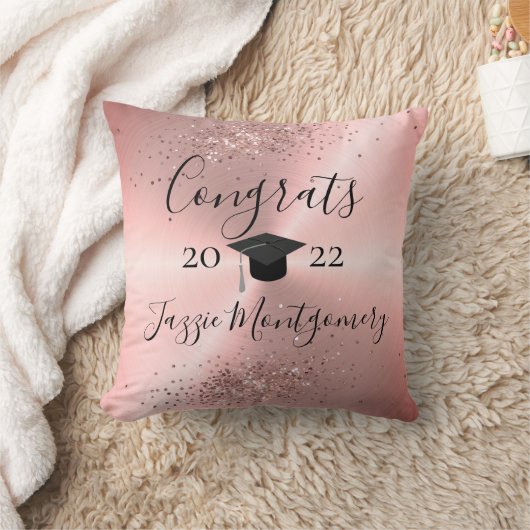 ピンクガーリーのシェン卒業式きらびやかさ クッション (ブランケット)