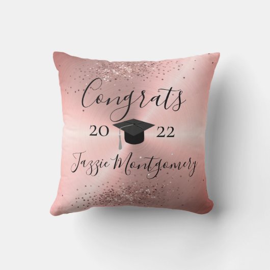 ピンクガーリーのシェン卒業式きらびやかさ クッション (裏面)