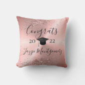 ピンクガーリーのシェン卒業式きらびやかさ クッション (正面)