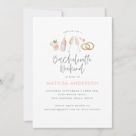 ピンクガーリーのシャンパンシックなバチェロレッテの旅程a 案内状