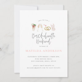 ピンクガーリーのシャンパンシックバチェロレッテの旅程 案内状