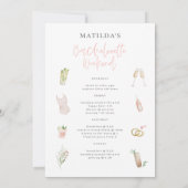 ピンクガーリーのシャンパンシックバチェロレッテの旅程 案内状 (裏面)