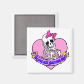 ピンクガーリーのスカルはすべて死ぬだろう マグネット (正面/裏面)