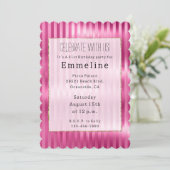 ピンクガーリーのストライプ 招待状 (スタンド正面)