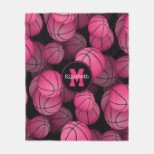 ピンクガーリーのスポーティパーソナライズされたギフト フリースブランケット (正面)