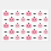 ピンクガーリーのハロウィーンモンスターチャイルドお洒落 ラッピングペーパーシート (正面2)