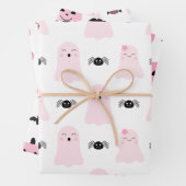 ピンクガーリーのハロウィーンモンスターチャイルドお洒落 ラッピングペーパーシート (インサイチュ)