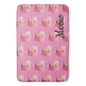 ピンクガーリーのハート猫 バスマット (正面縦)