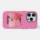 ピンクガーリーのハート猫 iPhoneケース (裏面横)