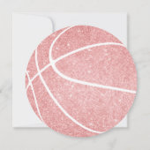 ピンクガーリーのバスケットボール誕生日パーティー 案内状 (裏面)