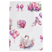 ピンクガーリーのバレエフローラ ミディアムペーパーバッグ (裏面)