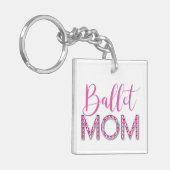 ピンクガーリーのバレエ母の輝くダイヤモンド写真 キーホルダー (正面左)