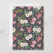 ピンクガーリーのフローラベビーシャワー招待状 招待状 (裏面)