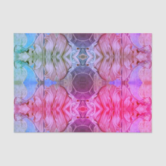 ピンクガーリーのフローラ抽象芸術水彩ボーホパターン 薄葉紙 (正面)