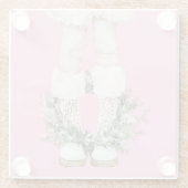 ピンクガーリーのブーツ脚 ガラスコースター (裏面)