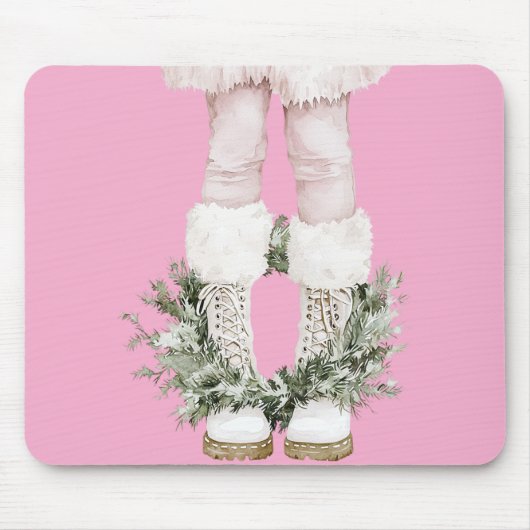 ピンクガーリーのブーツ脚 マウスパッド (正面)