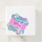 ピンクガーリーのホログラフィック虹色モノグラム名 フェイバータグ (インサイチュ)