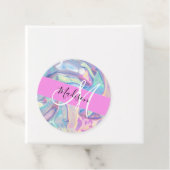 ピンクガーリーのホログラフィック虹色モノグラム名 フェイバータグ (インサイチュ)