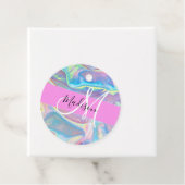 ピンクガーリーのホログラフィック虹色モノグラム名 フェイバータグ (インサイチュ)