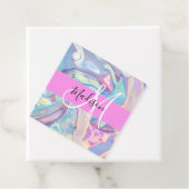 ピンクガーリーのホログラフィック虹色モノグラム名 フェイバータグ (インサイチュ)