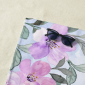 ピンクガーリーのモダンカクテルの野エレガント花 ビーチタオル (インサイチュ)