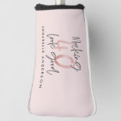 ピンクガーリーのモダングリッター40歳の誕生日 ゴルフヘッドカバー (回転90)