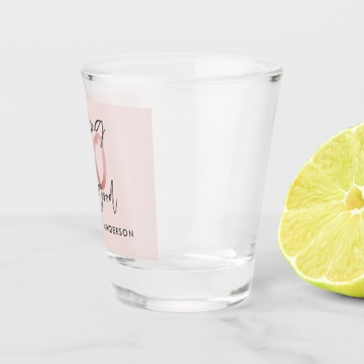 ピンクガーリーのモダングリッター40歳の誕生日  ショットグラス (右)