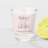 ピンクガーリーのモダングリッター40歳の誕生日  ショットグラス (正面)