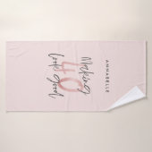 ピンクガーリーのモダングリッター40歳の誕生日 バスタオル (バスタオル)