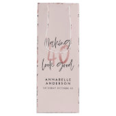 ピンクガーリーのモダングリッター40歳の誕生日 ワインギフトバッグ (正面)