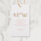 ピンクガーリーのモダンシャンパンスクリプトバチェロレッテ ギフトタグ (裏面)