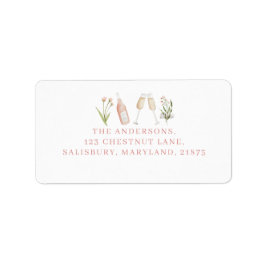 ピンクガーリーのモダンシャンパン ラベル