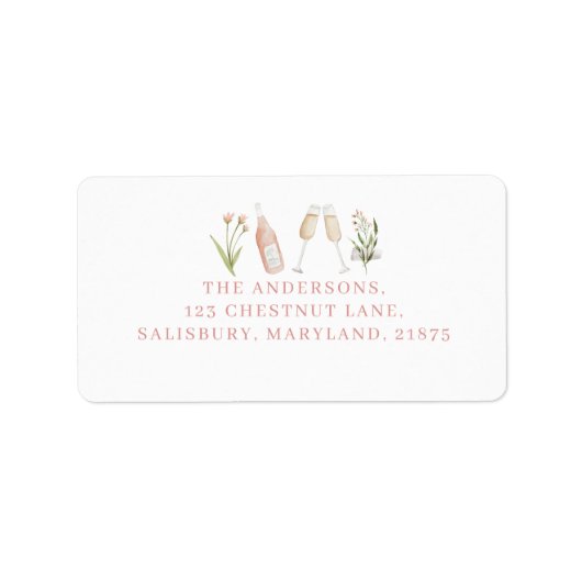 ピンクガーリーのモダンシャンパン ラベル (正面)