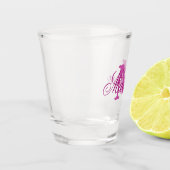 ピンクガーリーのモノグラムと名前 ショットグラス (左)