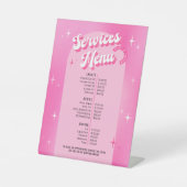 ピンクガーリーのレトロ美しいスパラッシュプライス一覧メニュー 台座サイン (正面)