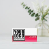 ピンクガーリーのロゴテンプレートの色のグラデーシグラデーションョン 名刺 (スタンド正面)