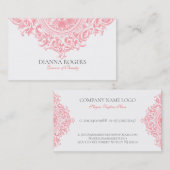 ピンクガーリーのヴィンテージ華美マンダラ渦巻き 名刺 (正面/裏面)