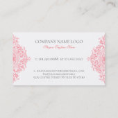 ピンクガーリーのヴィンテージ華美マンダラ渦巻き 名刺 (裏面)