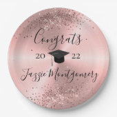 ピンクガーリーの光沢のある光沢 ペーパープレート (正面)