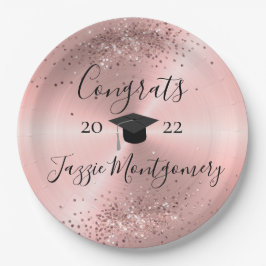 ピンクガーリーの光沢のある光沢 ペーパープレート