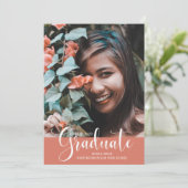 ピンクガーリーの写真の卒業写真パーティー 案内状 (スタンド正面)