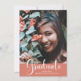 ピンクガーリーの写真の卒業写真パーティー 案内状