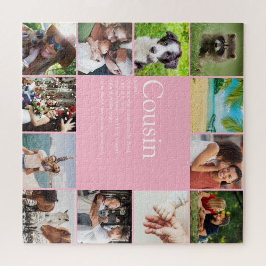 ピンクガーリーの写真コラージュおもしろいのいとこの定義 ジグソーパズル (横)